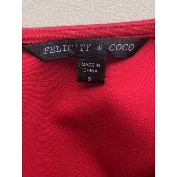 Felicity & Coco Red Bodycon Dress S With Full Back Zip - Picture 3 of 8
